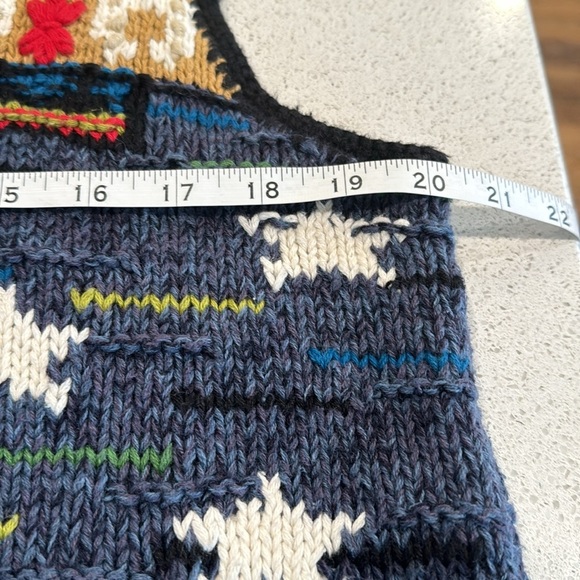 1998 Susan Bristol Vintage 90s Hand Embroidered Western Knit Sweater Vest Medium - Picture 5 of 9